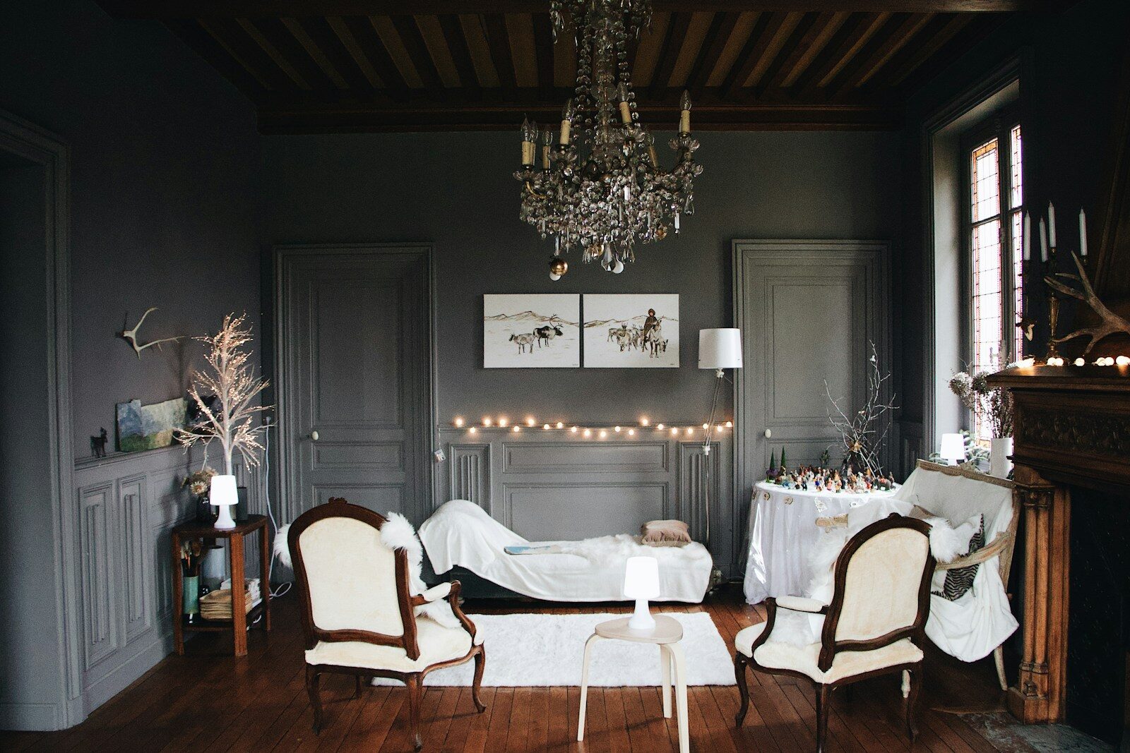 wooden furniture in the living room